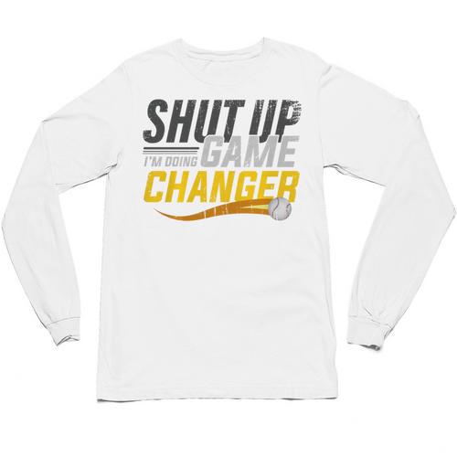 Baseball Fan Shut Up I'm Doing Game Changer Premium Tri-Blend Unisex Long Sleeve T-Shirt - Sportilla