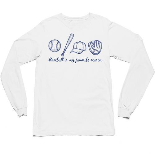Baseball Is My Favorite Season Sports Minimalist Line Art Unisex Long Sleeve T-Shirt - Sportilla