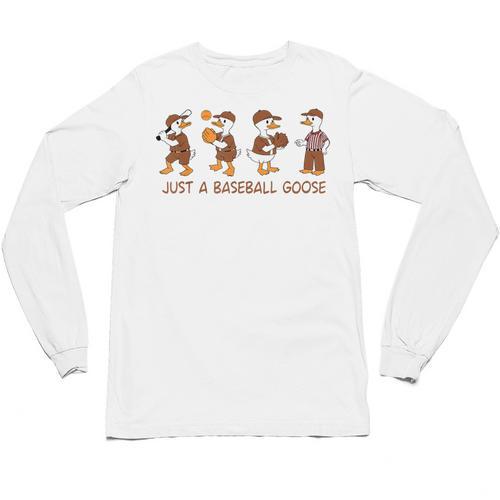 Baseball Goose Baseball Silly Goose Game Day Sports Unisex Long Sleeve T-Shirt - Sportilla
