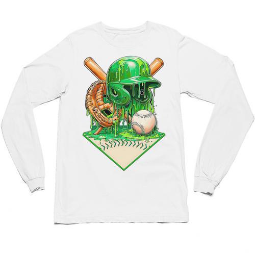 Baseball Life Style Ice Cream Drip Green Premium Tri-Blend Unisex Long Sleeve T-Shirt - Sportilla