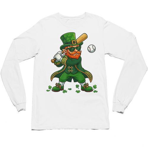 Baseball St Patricks Day Leprechaun Boys Girls Men Women Unisex Long Sleeve T-Shirt - Sportilla