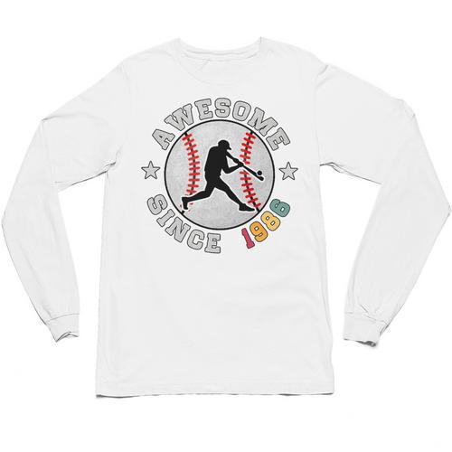 Birthday Baseball Lover 40 Years Old Awesome Since 1986 Premium Tri-Blend Unisex Long Sleeve T-Shirt - Sportilla