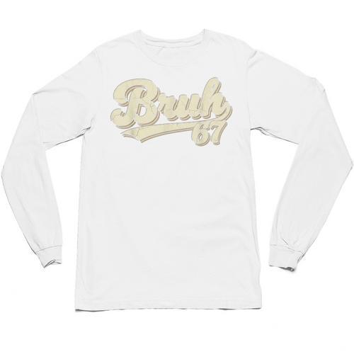 Bruh 67 Baseball Style Meme Slang Sports Number Graphic Unisex Long Sleeve T-Shirt - Sportilla