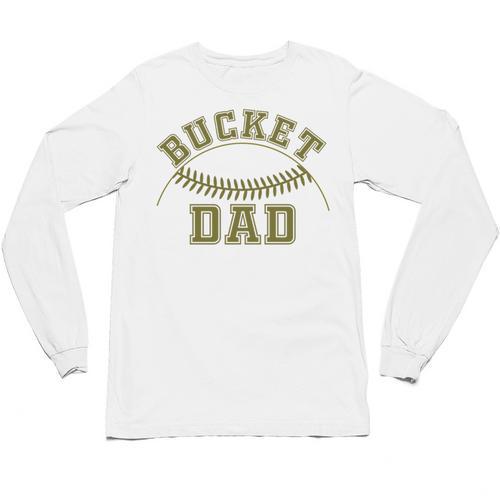 Bucket Dad Softball Dad Baseball Player Dad Unisex Long Sleeve T-Shirt - Sportilla