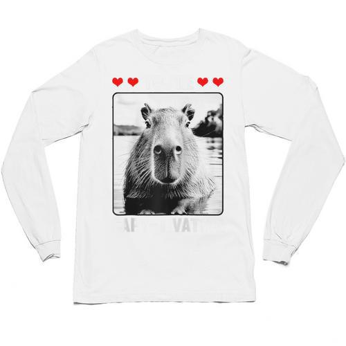 Capybara Love Valentines Day Cute Animal Hearts Raglan Baseball Tee Unisex Long Sleeve T-Shirt - Sportilla
