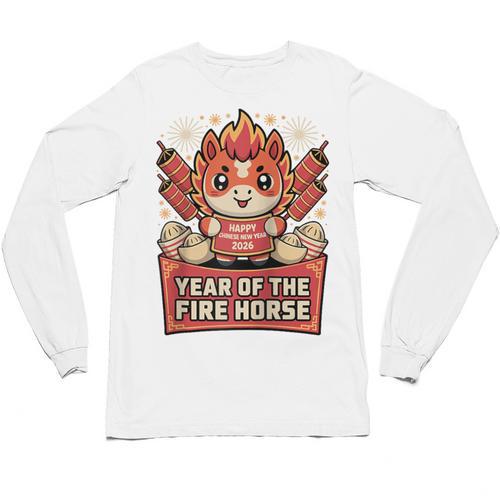Chinese New Year 2026 Fire Horse Celebration Raglan Baseball Tee Unisex Long Sleeve T-Shirt - Sportilla