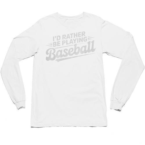 I'd Rather Be Playing Baseball Player Coach Fan Game Day Tee Premium Tri-Blend Unisex Long Sleeve T-Shirt - Sportilla