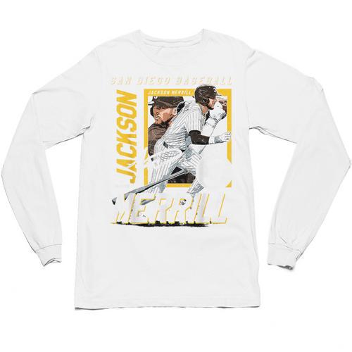 Jackson Merrill San Diego MLB Baseball Player MLBJME203M Unisex Long Sleeve T-Shirt - Sportilla