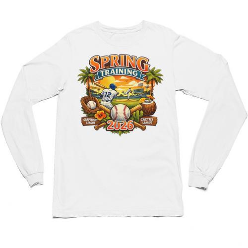 Spring Training 2026 Baseball Vintage Sunset Premium Tri-Blend Unisex Long Sleeve T-Shirt - Sportilla