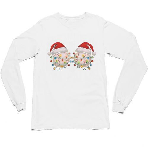 Stop Staring At My Balls Comedy Christmas Baseball Unisex Long Sleeve T-Shirt - Sportilla