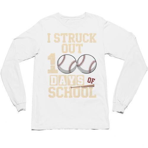 I Struck Out 100 Days Of School Baseball Fan Students Batter Premium Tri-Blend Unisex Long Sleeve T-Shirt - Sportilla