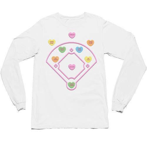 Valentine Heart Love Cute Baseball Softball Lover Sayings Unisex Long Sleeve T-Shirt - Sportilla