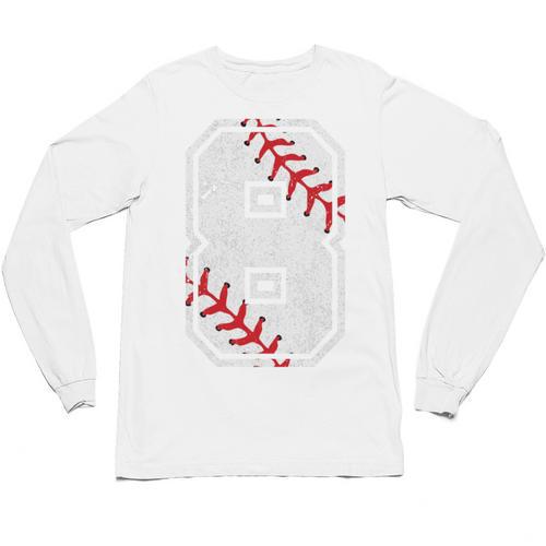 Vintage Baseball 8 Jersey Number 8 Unisex Long Sleeve T-Shirt - Sportilla