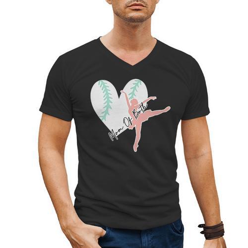 2 Sided Sorry Can't Dance Baseball Bye Mom Of Both Men's V-Neck T-Shirt - Sportilla