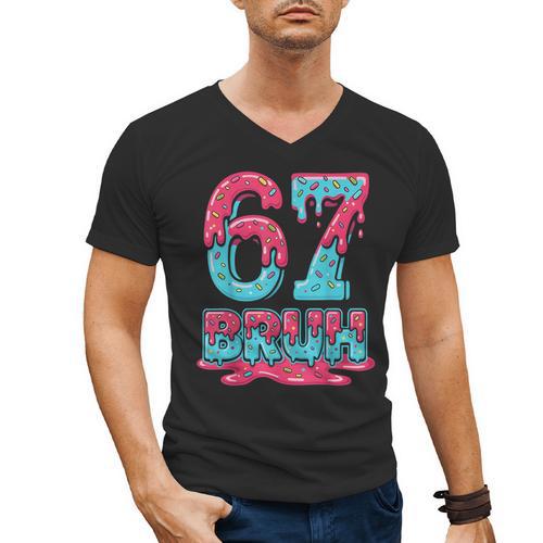 67 Ice Cream Drip Baseball For Men Women Kids Men's V-Neck T-Shirt - Sportilla