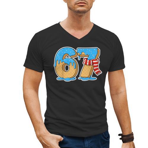 67 Ice Cream Drip Six Seven Baseball Drip 67 Boys Meme Men's V-Neck T-Shirt - Sportilla