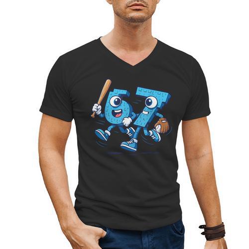 67 Six Seven Italian Brainrot Kid Baseball 67 Meme Christmas Men's V-Neck T-Shirt - Sportilla
