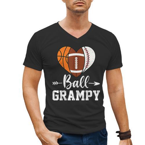 Ball Grampy Basketball Football Baseball Player Men's V-Neck T-Shirt - Sportilla