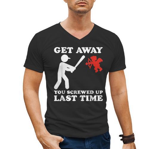 Baseball Anti Valentine Humor Cupid Joke Men Women Men's V-Neck T-Shirt - Sportilla