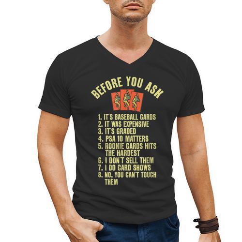 Baseball Card Collector Baseball Card Trading Men's V-Neck T-Shirt - Sportilla