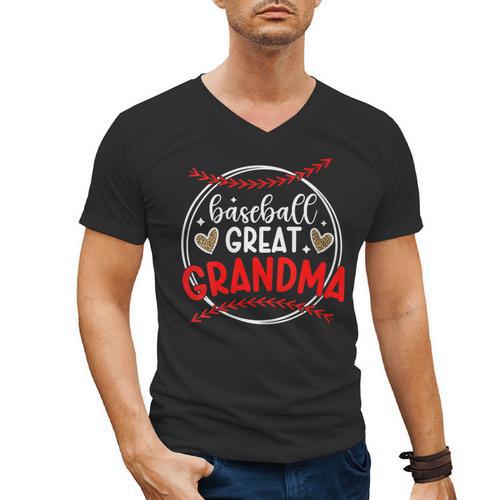 Baseball Great Grandma Of A Baseball Player Great Grandma Men's V-Neck T-Shirt - Sportilla