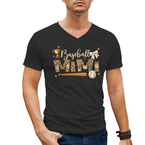 Baseball Mimi Vintage Baseball Lover Men's V-Neck T-Shirt - Sportilla