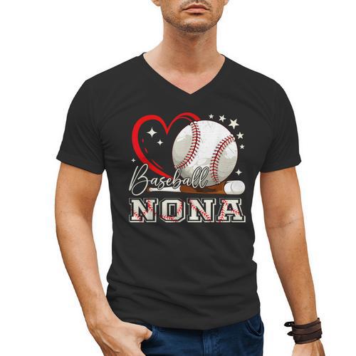 Baseball Nona Family Matching Cute Baseball Lover Men's V-Neck T-Shirt - Sportilla