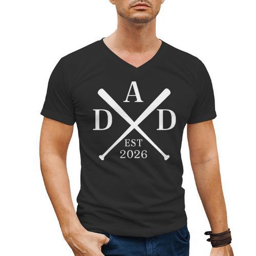 Dad Est 2026 Father Loading New Dad Baseball Pocket Men's V-Neck T-Shirt - Sportilla