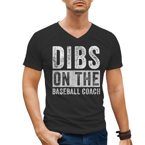 Dibs On The Baseball Coach Wife Girlfriend Men's V-Neck T-Shirt - Sportilla