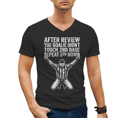 Football Baseball Soccer Referee Joke Tee Football Fan Men's V-Neck T-Shirt - Sportilla