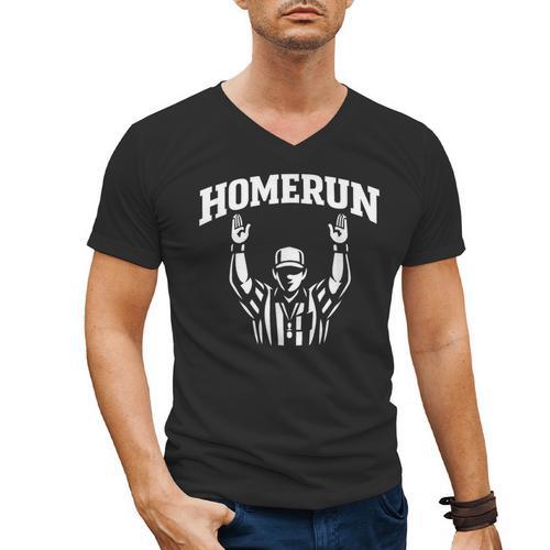 Football Referee Tee Touchdown Baseball Homerun Men's V-Neck T-Shirt - Sportilla