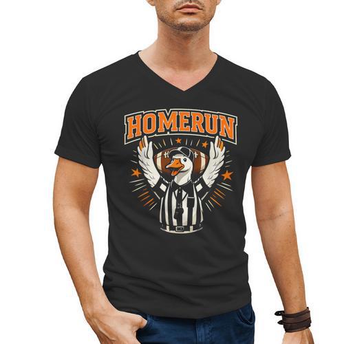 Football Referee Touchdown Baseball Homerun Goose Men's V-Neck T-Shirt - Sportilla