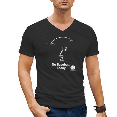 Game Day No Baseball Today Men's V-Neck T-Shirt - Sportilla