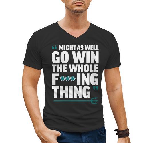 Might As Well Go Win The Whole Thing Baseball Apparel Men's V-Neck T-Shirt - Sportilla