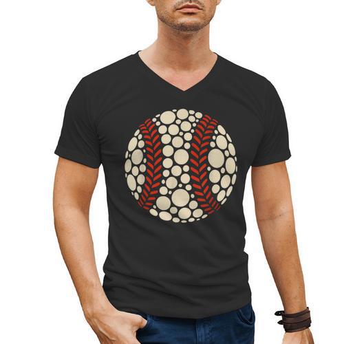 Happy Dot Day Baseball Colorful Polka Dots Boy And Youth Men's V-Neck T-Shirt - Sportilla