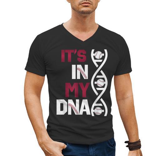 ITS In My DNA Baseball Sport Player Saying Men's V-Neck T-Shirt - Sportilla