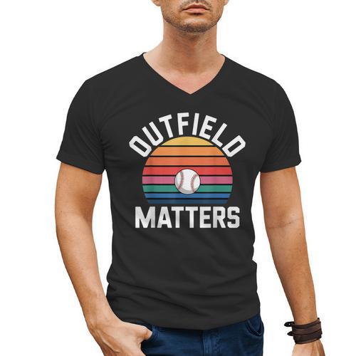 Outfield Matters Baseball Outfielder Athlete Sports Men's V-Neck T-Shirt - Sportilla