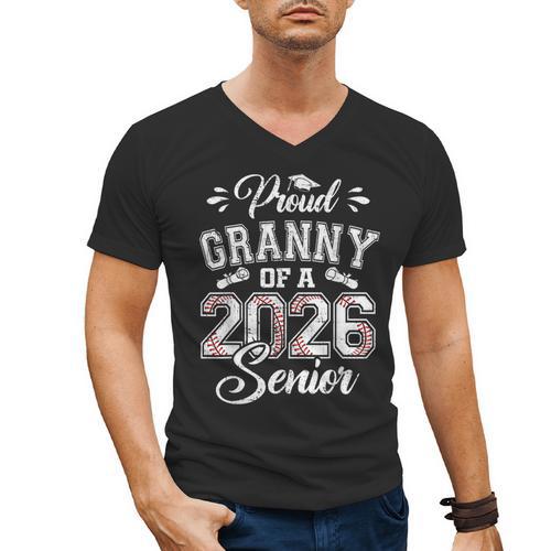 Proud Granny Of A 2026 Senior Baseball Graduate Men's V-Neck T-Shirt - Sportilla