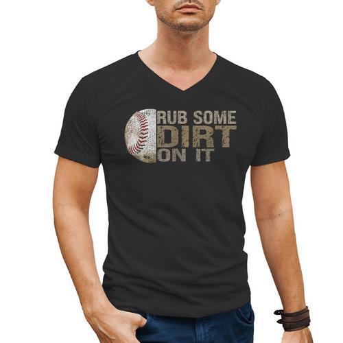 Rub Some Dirt On It Baseball Men's V-Neck T-Shirt - Sportilla