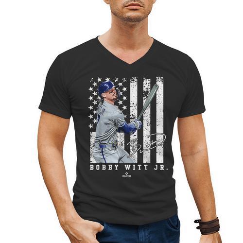 Show Your Pride Bobby WITT Jr Kansas City Baseball MLBPA Men's V-Neck T-Shirt - Sportilla