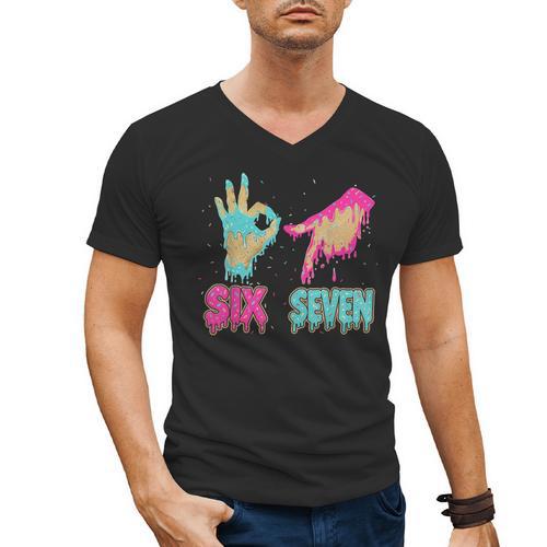 Six Seven 67 Meme Ice Cream Drip Baseball For Boy Kids Men's V-Neck T-Shirt - Sportilla