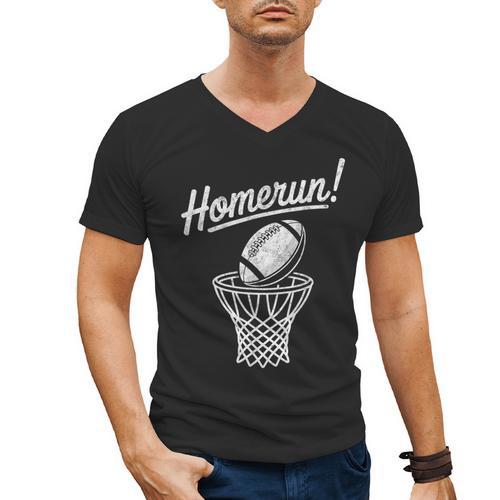 Sports Homerun Football Basketball Baseball Joke Tee Men's V-Neck T-Shirt - Sportilla