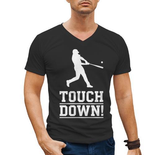 Touchdown Baseball Football Sports Men's V-Neck T-Shirt - Sportilla