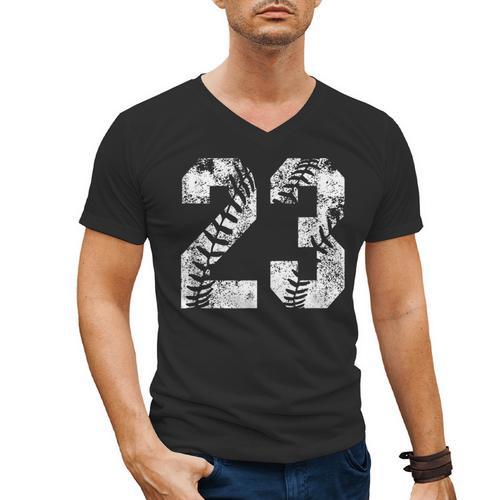 Vintage Baseball Number 23 Jersey Player Uniform Men's V-Neck T-Shirt - Sportilla