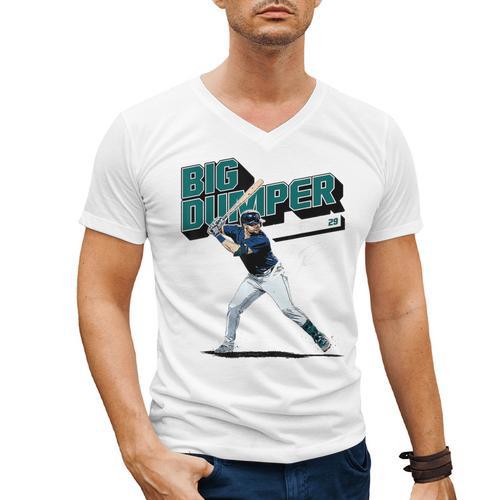 Cal Raleigh Seattle MLB Baseball Players MLBCRA205M Men's V-Neck T-Shirt - Sportilla