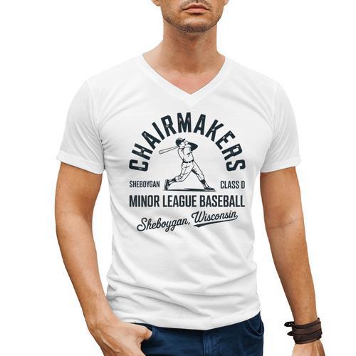 Chairmakers Sheboygan Minor League Baseball Men's V-Neck T-Shirt - Sportilla