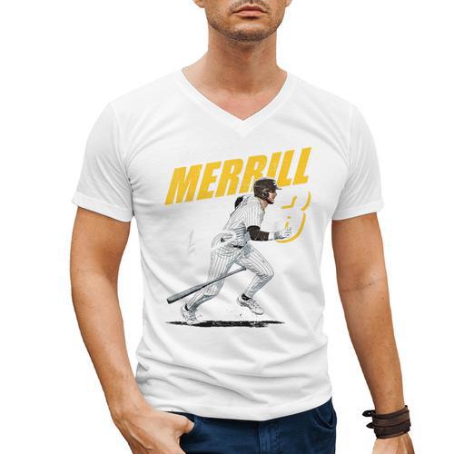Jackson Merrill San Diego MLB Baseball Player MLBJME204M Men's V-Neck T-Shirt - Sportilla