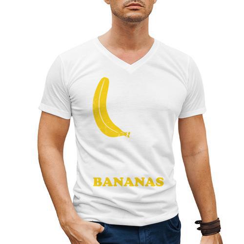 Love Bananas Banana Baseball Men's V-Neck T-Shirt - Sportilla