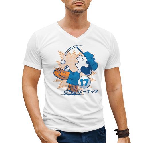 Lucy Van Pelt Baseball Catch Men's V-Neck T-Shirt - Sportilla