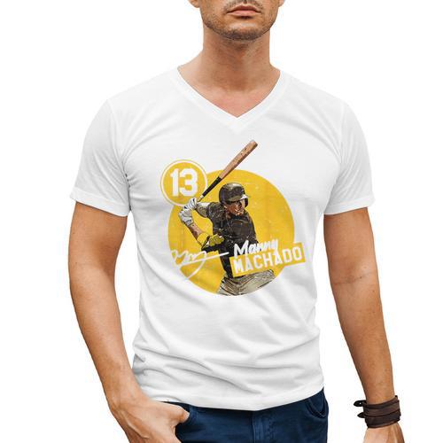Manny Machado San Diego MLB Baseball Players MLBMAC4056 Men's V-Neck T-Shirt - Sportilla